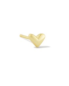 Buy Haven Heart Single Stud Earring in Gold at KendraScott. V Heart, Kendra Scott Store, Gold Heart Stud Earrings, Short Pendant Necklace, Gold Heart Studs, Sold Out Sign, Ear Stack, Heart Stud Earrings, New Jewelry