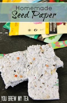 homemade seed paper is the perfect craft for kids to make and use in their crafts