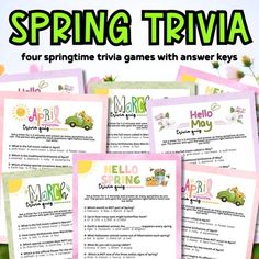 four spring trivia games with answers for kids to play in the park and on the lawn