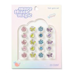 They'll love creating a variety of hair styles with the 20-Piece Bedazzles Hair Clips from More Than Magic™. These hair clips come in varying shapes and are adorned with colorful gems for an appealing look. Suitable for all hair types, this set comes with 20 hair clips so you'll have plenty on hand. More Than Magic™: Being You Always Sparkles. Emo Accessories, Black Photography, Too Cool For School, All Hair Types, Hair Types, Hair Tools, Beauty Care, Things To Buy, Random Stuff