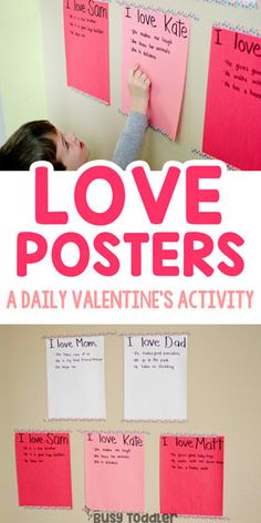 valentine's day activities for kids to do on the wall with paper and sticky notes