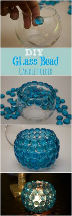 how to make a glass bead candle holder for the table or centerpieces