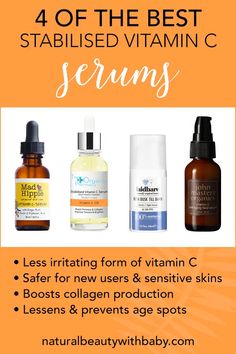 Everything you need to know about using a stabilised vitamin C serum, great for sensitive skin. What to look for, application tips, product roundup of best stabilised vitamin C serums to try. #naturalbeauty #vitaminc Vitamin C Serum For Sensitive Skin, Vitamin C Serum Benefits, Best Anti Aging Serum, Serum Benefits, The Organic Pharmacy, Brightening Skincare, Organic Serum, Best Vitamin C Serum, Vitamin C Benefits