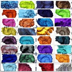 many different colors of pigments in various shapes and sizes