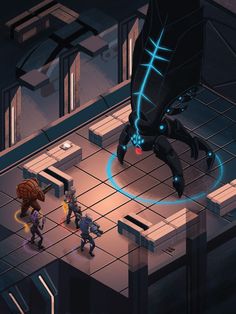 Mass Effect Pixel Art, Isometric Reference, Novel Game, The Reaper