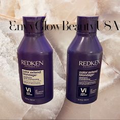 Redken Color Extend Blondage Salon Kit Including Redken Color Extend Blondage Shampoo 10.1 Oz Redken Color Extend Blondage Conditioner 10.1 Oz Color Extend Blondage Sulfate-Free Shampoo A Purple Shampoo That Cleanses, Tones And Brightens Blonde Hair. Color Extend Blondage Conditioner A Purple Conditioner That Deeply Nourishes, Tones And Strengthe Ns Blonde Hair For Increased Smoothness Redken Blondage Shampoo Moisturize Dry Hair, Purple Conditioner, Redken All Soft, Redken Hair Products, Redken Color, Shampoo And Conditioner Set, Argan Oil Hair, Purple Shampoo, Sulfate Free Shampoo