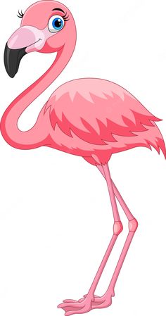 a pink flamingo standing on its hind legs