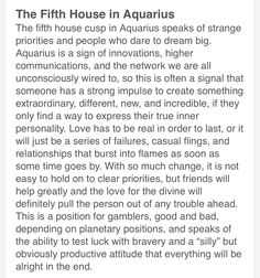 an article about the fifth house in aquarius