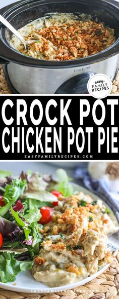 this crock pot chicken pot pie is an easy and delicious side dish for dinner