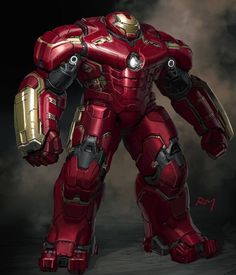 an iron man is standing in the dark