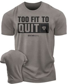 088. Too Fit To Quit Motivational Gym Shirt Funny T-Shirt for Men T-Shirt Warm Grey T-Shirt GYMISH LIFESTYLE Athletic Heather Short Sleeve T-shirt For Training, Pre-shrunk Cotton T-shirt For Training, Moisture-wicking T-shirt For Streetwear, Workout Cotton T-shirt With Screen Print, Comfortable Sports T-shirt With Graphic Print, Gray Graphic Print Sports T-shirt, Athletic Heather Cotton T-shirt With Moisture-wicking, Cotton Gym T-shirt With Logo Print, Athletic Fit Heather T-shirt With Crew Neck