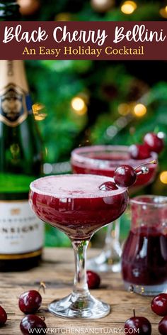 black cherry bellini is an easy holiday cocktail that's perfect for the holidays