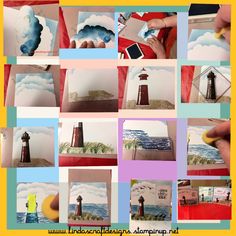 there is a collage of pictures with lighthouses on them and the words, i love you