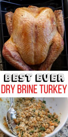 easy dry brineel turkey recipe with text overlay