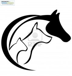 a dog's head in a circle on a white background, black and white logo