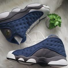 Air Jordan 13 Retro Flint Blue White Sneakers 2005 200522li Navy Custom Sporty Sneakers With Cushioned Footbed, Navy Sporty Custom Sneakers With Cushioned Footbed, Blue Custom Lace-up Sneakers For Light Sports, Blue Leather Custom Sneakers For Light Sports, Blue Leather High-top Sneakers For Light Sports, Blue Lace-up High-top Sneakers For Light Sports, Light Blue Low-top Jordan Shoes, Sporty Light Blue Low-top Jordan Shoes, Casual Jordan Shoes With Air Cushioning And White Sole