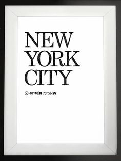 a black and white print with the words new york city