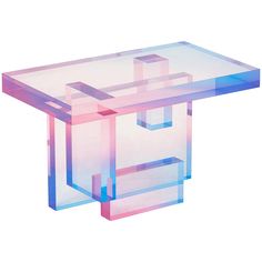 an image of a glass table that looks like it is made out of plastic blocks