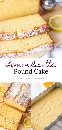 Easy Lemon Ricotta Pound Cake made in a loaf pan. Lemon Italian Ricotta Cake, Riccota Cheese Lemon Cake, Cakes Made With Ricotta Cheese, What To Cook With Ricotta Cheese, Lemon Ricotta Loaf Cake, Cake Made With Ricotta Cheese, Ricotta Pastry Recipes, Cake Recipes Using Ricotta Cheese, Dessert Using Ricotta Cheese