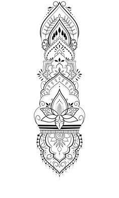 an ornate design in black and white