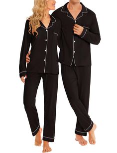 PRICES MAY VARY. Silky Pajama Sets for Couples: Couple Matching Pajamas are made of silky satin fabric - 95% Polyester and 5% Spandex, super soft, lightweight, breathable, and skin-friendly. Enjoy a sweet and comfortable time with SWOMOG Couple Pajama Sets for Him and Her. （TIPS: Each Set of These Matching PJs is Sold Separately, Please Look Out for “Men” and “Women”） Couples Matching Pjs Set: The Christmas Pajamas are sold separately, the package includes one long-sleeve top and one matching bo Couples Matching Pajamas, Couple Matching Pajamas, Couples Christmas Pajamas, Christmas Loungewear, Xmas Pajamas, Holiday Pjs, Pjs Set, Silky Pajamas, Couples Christmas