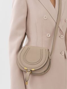 Chloé Small Marcie Saddle Bag In Grained Leather | Chloé US Chloe Marcie Bag, Beautiful Handbags, Bag Collection, Feminine Aesthetic, Chloe Marcie, Saddle Bag, Small Bag, Hand Bag, Leather Working