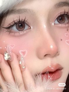 Douyin Valentine Makeup, Pink Korean Makeup, Cool Tone Makeup Looks, Pop Makeup, Asian Makeup Looks, Soft Makeup Looks, Doll Eye Makeup