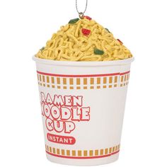 This ramen noodle cup ornament from Kurt Adler is a fun addition to your holiday décor. It features the classic ramen soup cup filled with noodles and veggies! Kurt Adler | Kurt Adler Ramen Noodle Cup Hanging Figurine Ornament 3.0 H x 3.0 W x 4.0 D in brown / white / yellow | 3" H X 3" W X 4" D | Wayfair Noodle Cup, Christmas Tree Ugly Sweater, Cup Of Soup, Ramen Soup, Modern Christmas Decor, Cup Noodles, Ramen Noodle, Foodie Friends, Kurt Adler