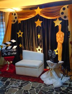 the hollywood themed stage is set up for an event