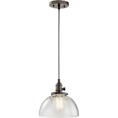 This 1 light Mini Pendant from the Avery collection by Kichler will enhance your home with a perfect mix of form and function. The features include a Olde Bronze finish applied by experts.   Product Features Include: Brand: Kichler  Collection: Avery  SKU: 43853OZ  UPC: 783927469906  Category: Mini Pendant  Finish: Olde Bronze  Glass: Clear Seeded  Material: Glass  Width: 10.00  in.  Height: 9.25  in.  Max Height: 125.00  in.  Backplate/Canopy Width: 5.00  in.  Backplate/Canopy Length: 5.00  in. Mini Pendants, Pendant Ceiling Light, Vintage Industrial, Mini Pendant, Bronze Finish, Ceiling Pendant Lights, 10 Inch, Ceiling Light, Product Features