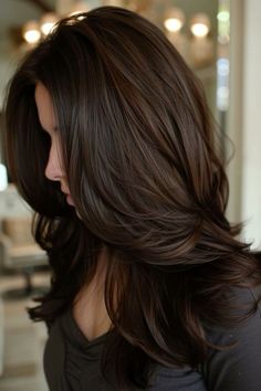 Blah Aesthetic, Rich Dark Chocolate Brown Hair, Espresso Brown Hair Color, Brown Hair Colour, Rich Brown Hair, Dark Chocolate Hair, Dark Chocolate Brown Hair, Rambut Brunette, Dark Brunette Hair