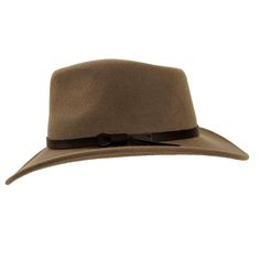 Embrace the allure of adventure with the Pathfinder Mens Wool Felt Outback Hat. Crafted from luxurious wool felt, this hat features an adjustable velcro strap for a perfect fit and a teardrop crown for a touch of sophistication. Perfect for any outdoor excursion, this hat is ready for whatever paths you may wander. Featuring a sewn-in sweatband with a unique hidden pull strap tightening system for a one of a kind fit! Plus we’ll include two adhesive size reducers for an even more custom experien Rugged Brown Hat For Travel, Rugged Brown Travel Hat, Country Style Felt Hat For Outdoor Fall Use, Rugged Hunting Hat With Curved Brim, Brimmed Hat Bands For Winter Outdoor Activities, Country Style Wool Hat For Outdoor, Winter Outdoor Six-panel Hat, Brown Six-panel Hat For Outdoor Activities, Brown Winter Fedora For Travel