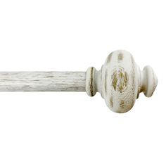 an old white wooden door handle on a white background