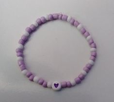 Girly Bracelets, Small Bead Bracelet, Pony Bead Bracelets, Purple Beaded Bracelets, Cute Friendship Bracelets, Pretty Jewelry Necklaces, Beaded Jewelry Necklaces, Bracelet Craft Diy