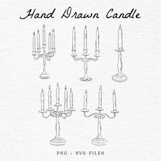 the hand drawn candles are arranged in different positions