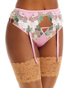 Fleur du Mal Jardin Embroidery Garter Belt Bra And Panty Sets, Pick Up, In Store, Buy Online, Lingerie, Womens Shorts, Embroidery, Bra, Free Shipping