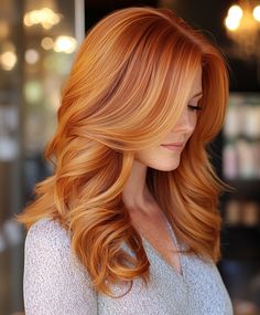 A lob cut with a copper and caramel swirl, providing a chic and refined appearance. Perfect for a stylish and unique look. Copper Hair With Blonde Balayage, Bright Copper Hair, Copper Ginger, Wise Wizard, Ginger Hair Dyed, Copper Hair Color Ideas, Lob Cut, Formal Hairstyles For Long Hair, Ginger Hair Color