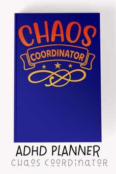 a book with the title chaos coordinater written in orange and blue on top of it