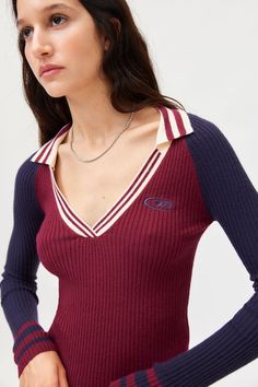 iets frans… Collared Ribbed Sweater Shopping Photography, Cropped Long Sleeve, Twill Shirt, Logo Icon, Ribbed Knit Sweater, Ribbed Sweater, Beauty Trends, Striped Tee, Sleeve Sweater