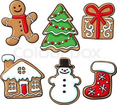 christmas cookies and gingers with decorations on white background stock photo - royaltying images