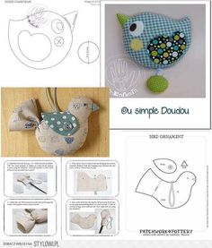 the instructions for making an adorable bird ornament