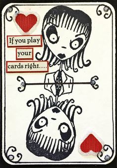 a card with an image of a woman holding a heart on it's back