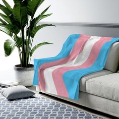 Transgender Flag Wave Blanket - On Trend Shirts Wave Blanket, Transgender Flag, Porch Bench, Blanket Cozy, Study Bedroom, Bed Couch, Lightweight Blanket, Beautiful Home Decor, Garden Seating