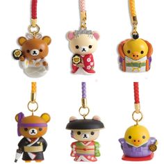 Rilakkuma Kabuki Netsuke Keychain Korilakkuma Kiiroitori 1PC from Japan New Gift Size :  Rilakkuma, Korilakkuma : apporox. 3.5cm (1.4") Kiiroitori : apporox. 2.5cm (1.0") Material : PVC Thank you for checking out our store! We are located in Japan. Our goal is to provide fine Japanese products to the world. It's our pleasure to make you happy with our selected item. If you have any questions, feel free to contact us. Payment We only accept PayPal payments. Please make payment within 5 days. Ship Japanese Keychain, Kawii Keychains, Korilakkuma Keychain, Rilakkuma Accessories, Kawaii Keychain Juwas, Cute Japanese Keychains, Japan Gifts, Drawing Face Expressions, Unorganized Idea