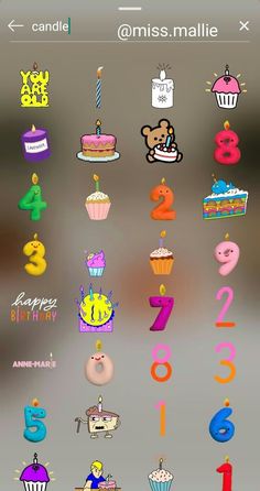 an image of birthday candles and numbers on a cell phone