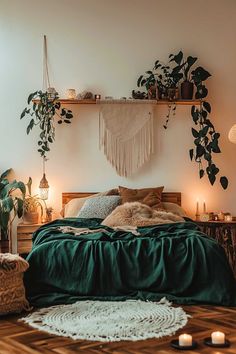 100+ Cozy Green Bedroom Ideas For A Refreshing Retreat Forest Green Comforter Bedroom Ideas, Bedroom Ideas Forest Green, Dark Green Bed Sheets, Green Bedroom Color Schemes, Bedroom Ideas Green Bedding, Cozy Bedroom Ideas Green, Emerald Green Room Ideas Bedroom, Dark Green Room Ideas Bedroom, Comforter Bedroom Ideas