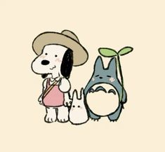 a drawing of two dogs and a cat with a hat on, one dog is wearing a pink dress