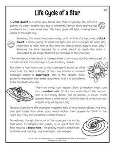 the life cycle of star worksheet