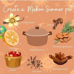 Autumnal Equinox Celebration, Pot Simmer, Simmer Pots, Simmer Pot Recipes, Kitchen Witch Recipes, Solstice And Equinox, Potpourri Recipes, Simmer Pot, Autumn Witch