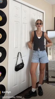 Cute Summer Layered Outfits, Cool Outfit Inspo Summer, Outfit With Shorts Aesthetic, Summer Bottoms Outfits, 2021 Outfits Trends, How To Style Black Mini Dress, Summer Retail Outfits, Casual Summer Bbq Outfit, Me Core Outfit